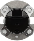 Heavy Duty Rear Wheel Bearing And Hub Assembly 4 Lug Direct Bolt On Replacement, 4 lug steel hub with smooth black finish.