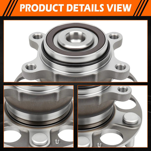 Heavy Duty Rear Wheel Bearing Hub Assembly For Honda Civic Direct Fit Replacement 512502 close-up view of steel construction.