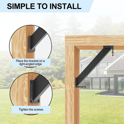 8 Pcs 45 Degree Angle Support Brackets Pergola Kit Heavy Duty Connector For Wooden Structures Gazebos Tree Houses Cabins And Patios DIY Outdoor Build Projects Rock Solid