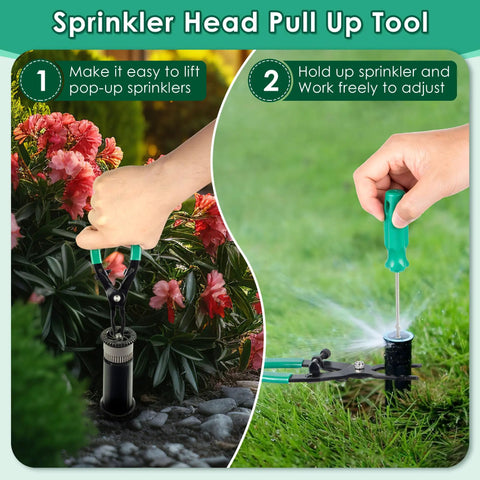All In One Sprinkler Head Tools Kit Eight Pack Compatibility Wrenches For Rain Bird 5000 And Hunter MP PGP Spray Heads Including Pull Up Tool And Rotor Adjusters For Easy Irrigation Fixes