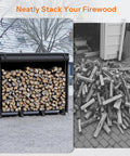 Adjustable Firewood Rack With Weatherproof Cover For Indoor And Outdoor Use Beefy Metal Frame Keeps Firewood Dry And Organized