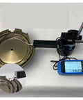 Portable Split Design Surface Roughness Tester With Boss Level Digital Profilometer on a surface for metal inspections.