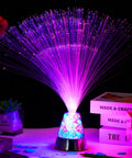 Two Pack LED Fiber Optic Lamps With Remote Control, 13.5 Inch Multicolor Changing Fiber Optic Lights With Crystal Base, glowing