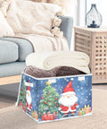Heavy Duty Collapsible Linen Storage Cubes With Flip Top Lid And Sturdy Rope Handles Super Roomy Closet Organizers with festive design