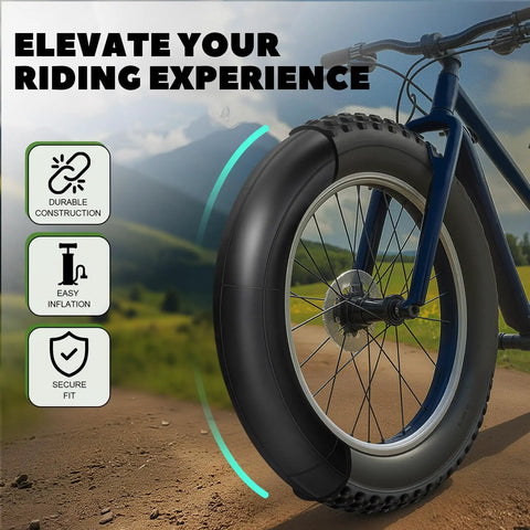 Fat Bike Tube 20X4.0 With Schrader Valve Butyl Rubber Inner Tube for Electric Bikes and Mountain Bikes Includes 2 Tire Levers