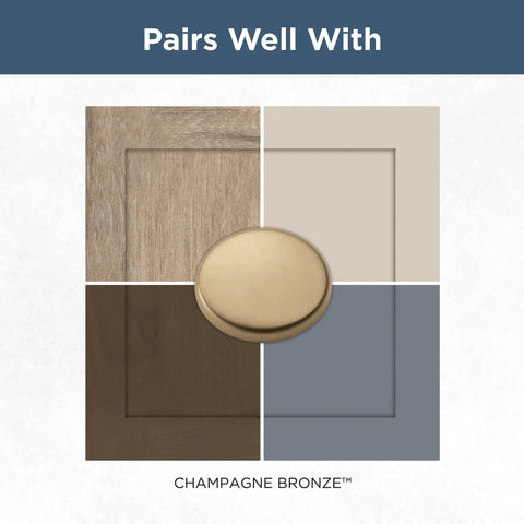 Champagne Bronze 3 Inch Cup Pull Cabinet Handles Set Of 10 with color palette showcasing compatibility with various finishes