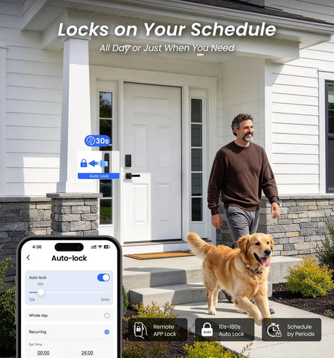 Sick Matte Black Wifi Smart Fingerprint Deadbolt Front Door Lock Built In Wifi Enables Hassle Free App Control and Security Checks without a Hub, front door with auto-lock feature.