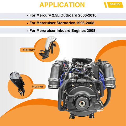 Heavy Duty Water Pressure Sensor Compatible With Mercury Mercruiser Sterndrive And Inboard Outboard Marine Engines Oem Replacement Part 8M6000623 with engine and outboard parts displayed.