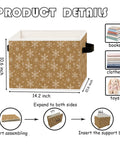 Pretty Dang Handy Foldable Storage Bins With Reinforced Handles Keep Your Space Knockout Clean And Clutter Free Packs A Cool Winter Snowflake Vibe, 10.6x10.6x14.2 inches, perfect for organizing toys, clothes, and books.