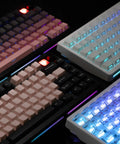 Compact Wireless Mechanical Keyboard With Tri Mode Connectivity And A Slick Dot Matrix Screen Plus Custom Volume Knob For Hella Smooth Typing Vibes And Epic Gaming Sessions Powered By Massive 10000Mah Battery in various colors.