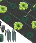 Heavy Duty Weed Barrier Fabric Kit For Gardens 4x30 Feet Permeable Landscape Cloth 3.2oz With Staples Gaskets Gloves Hook