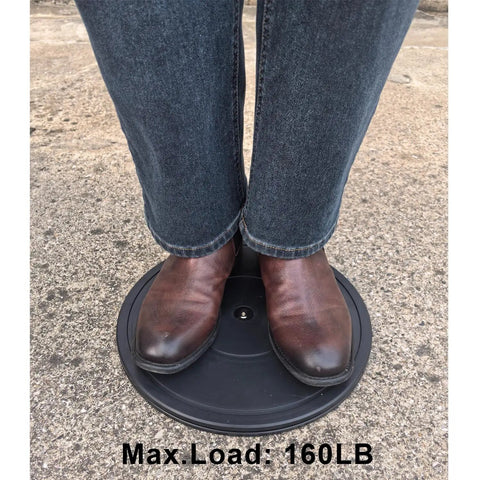 Heavy Duty 12 Inch Lazy Susan Rotating Turntable With Non Slip Pads Spins Smooth As Butter Handles Hefty Loads Like A Champ Kitchen Organizer You Actually Love, showing a person standing on the turntable.