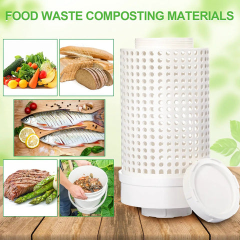 Two Pack Inground Worm Composters For Outdoors Reduce Food Waste And Build Rich Soil In Raised Beds Garden Health Durable PVC Bins Each With About 1.6 Gallon Capacity And Compact 11.8 By 6.3 By 6.3 Inches alongside food waste materials