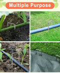 Six Inch Galvanized Landscape Staples With Gasket Caps 100 Pack U Shaped Pins For Irrigation Tubing Lawn Fabric