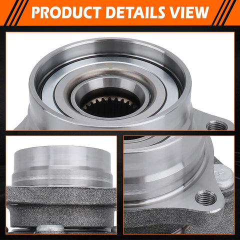 Close-up view of Front Wheel Hub Bearing Assembly 2 Piece Set 5 Lug With Abs Sensor Bolt Right On Replacement For 513265.