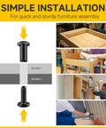 Quarter Inch Pro Grade Twenty By Three Quarters Flat Head Socket Cap Screws And Barrel Nuts Kit With Hex Key for easy furniture assembly.