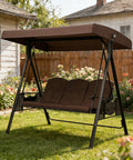 Weatherproof 75 By 47 Inch Universal 3 Seat Swing Canopy Replacement Top Cover For Outdoor Patio Garden Beige Top Only, Waterproof Shade