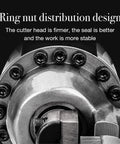 Close-up of Beast Automatic Hydraulic Rebar Cutter ring nut design, showcasing durable construction for stability.