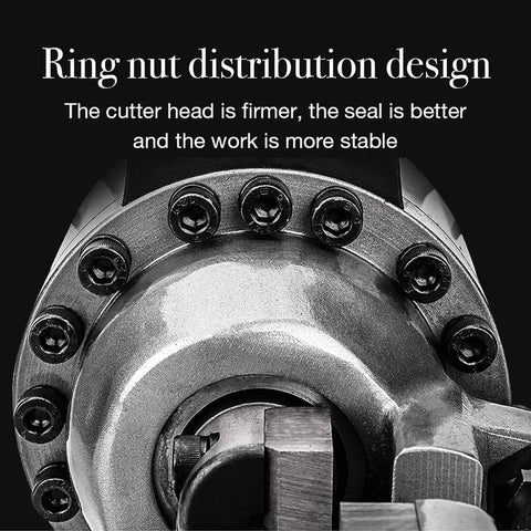 Close-up of Beast Automatic Hydraulic Rebar Cutter ring nut design, showcasing durable construction for stability.