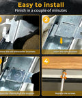 Installation steps for Two Pack Dishwasher Mounting Brackets Replacement Parts Undercounter Heavy Duty Galvanized Steel Exact Fit For Most Dishwashers Replace OEM 8269145 WP8269145 Fixes Door Latch Door Wont Close Shaking Noisy