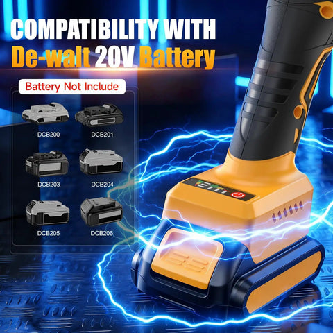 Hardcore Cordless Angle Grinder 4 Inch Smooth Operator Compatible With Dewalt 20V Max Batteries for seamless battery integration.