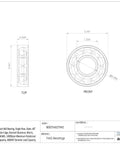Single Row Angular Contact Ball Bearing, Open Style With 40 Degree Contact Angle And Nylon Cage, Metric 25mm Bore By 62mm Outer Diameter, side view.