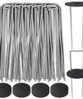 100 Pack 6 Inch Landscape Staples With Gasket Washers For Landscaping Garden Fabric Pins Heavy Duty Metal Stakes image