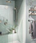 Modern bathroom with ExactTemp Volume Control Shower Rough In Valve three quarter inch IPS connection installed