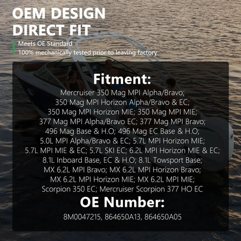 OEM Design Direct Fit specifications for Rock Solid Upgraded Fuel Pump Assembly With Fitting And Adapter For Mercruiser 350 377 496.