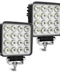 Badass 4 Inch LED Tractor Work Light Bars 12V Flood Beam Off Road Backup Driving Lamps Heavy Duty Pair with brackets.