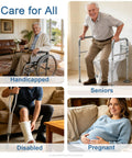 Rock Solid Adjustable Toilet Safety Rail And Grab Bar For Seniors, Supports Up To 350 Pounds With Reinforced Pivot Clamps for bathroom stability.