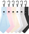 Vemiss six-pack microfiber cleaning cloths for glasses and screens with carabiner keychain in pastel colors