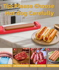 Hot Dog Cutter Criss Cross Slicer With No Touch Release And One Touch Eject for precise cuts next to sliced hot dogs on a counter.