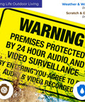 Keep Drifters From Meddling With Your Patch With This Legit Heavy Duty Security Surveillance Decal Sticker Warning Folks Cameras Rolling 24 Hour made from yellow weatherproof vinyl sign.