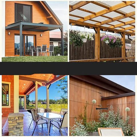 Beefed Up Heavy Duty Connector Bracket Kit For Pergolas And Wooden Structures 8 Piece Set With Post Brackets And Beam Angle Brackets 45 Degree Steel Supports Powder Coated Black Easy Install