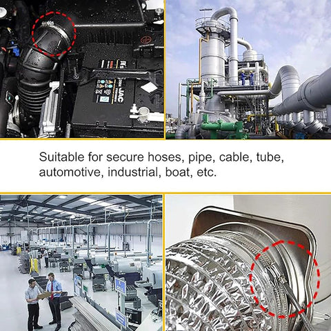 5-Pack 3 Inch Metal Hose Clamps 304 Stainless Steel Adjustable Worm Gear Drive Hose Clamps For Pipes in various uses