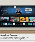 55 Inch 4K Mini Led Smart Television Boosting Straight Fire Visuals With Advanced Deep Black Contrast And Seamless Streaming Features For A Top Tier Living Room Setup showing streaming options on screen.