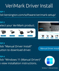 VeriMark Gen2 USB A Fingerprint Key Reader With Windows Hello installation guide with steps and Windows 11 icons