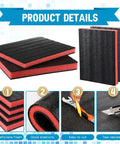 Kickass Polyethylene Foam Case Inserts 16 By 12 Inch Snug Fit Shock Absorbent Padding For Toolboxes And Camera Gear Red Black stacked sheets with cutting process shown.