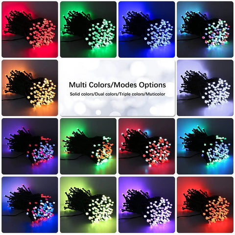 Color Changing String Lights With Remote Over 262 Feet Of 800 LED Indoor Outdoor Fairy Lights RGB Christmas Decor For Home Patio And Yard Lit Vibe For Parties showcasing multi-color options.