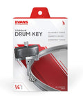 Torque Key For Drums With Magnetic Head, Adjustable Tension, And Ergonomic Handle packaging with key on drum rim.
