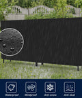 8ft Heavy Duty Firewood Rack with Weather Resistant 600D Oxford Cover in rain on lawn showing waterproof feature