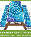 Waterproof Fitted Picnic Table Cover With Two Bench Covers And Elastic Edges Vinyl Rectangle Tablecloth for 96x30in table setup