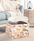 Heavy Duty Foldable Storage Bin With Flip Top Lid And Reinforced Handles For Home Bedroom Office Shelves holding blankets.