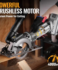 Tough As Nails Cordless Circular Saw Cuts Clean Like Butter On Wood And Tile Powered By 20V Brushless Motor And 4Ah Battery for efficient cutting.