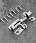 Lock It Down Small Barrel Bolt Latch Set Silver Aluminum Slide Bolt Locks For Interior Doors Cabinets And Pet Gates No Sweat Install rugged hardware with screws