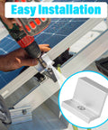 Rock Solid 10 Pack Aluminum Solar Panel End Clamps For 30mm Frame Height With Z Style Roof Mount Brackets attached during installation.