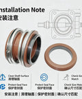 Installation note for 1 Piece Universal 109 Type MG1 Mechanical Seal with Silicon Carbide and Alloy Ring plus FKM Bellows for Axial Movement in Centrifugal Pumps.