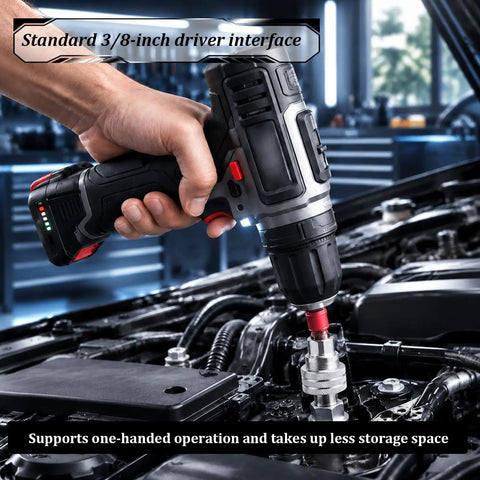 Heavy Duty Adjustable Universal Socket Wrench 3/8 Inch Drive Fits 10 To 19 Mm Fasteners Hella Reliable For Fried Or Stripped Bolts With Gnarly Snug Non Slip Grip in use on car engine.