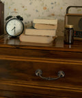 Antique Brass Drop Bail Cabinet Handles Drawer Pulls Kitchen Cupboard Furniture Hardware Three Half Inch Center To Center on wooden drawer.